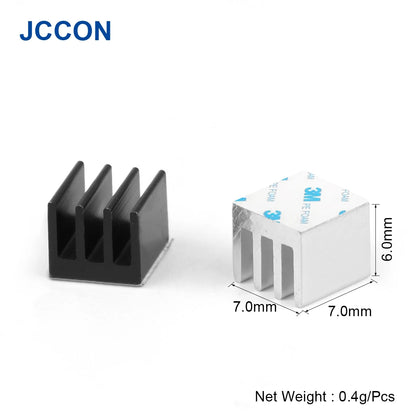 Aluminum Heatsink Radiator 7x7x6mm with Thermal Tape for IC Chips, 3D Printer, Raspberry Pi, SSD NVME