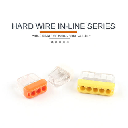 2/3/5 Pin Fast Easy Wire Splicing Connector Terminal Block Compact Push-in Conductor Wiring Connector AWG 20-14