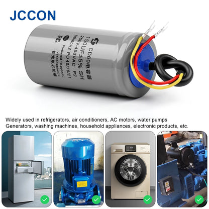 CD60 Motor Start and Run Capacitor 450V 50µF–400µF