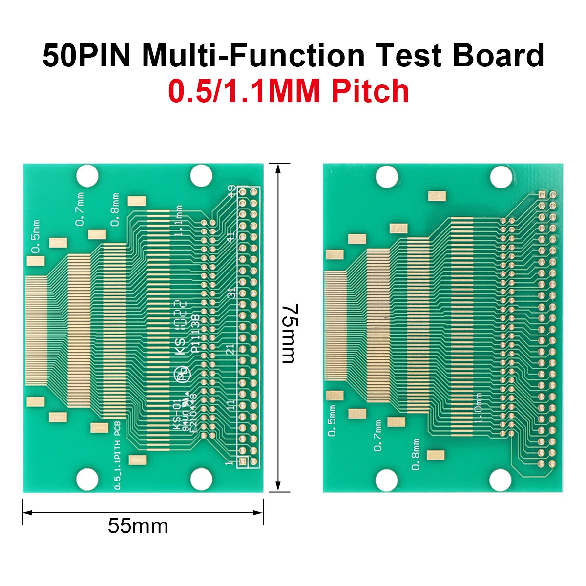 Multi-Function Transfer Test Board 50PIN 0.5–1.27mm Pitch for LCM TFT LCD