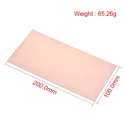 Single-Sided Copper Clad PCB Board 100x200x1.5mm FR4 Laminate