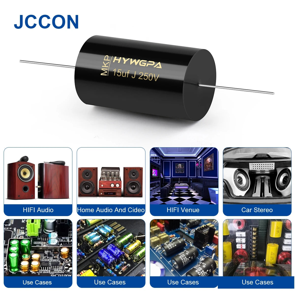 100V-250V MKP Axial Audio Capacitor for HiFi Crossover, Coupling & Frequency-Divided Speaker Applications