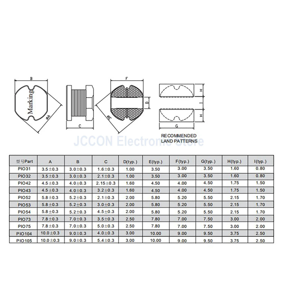 SMD Power Shielded Wirewound Inductor 3x3–8x8mm 1uH–47uH Surface Mount