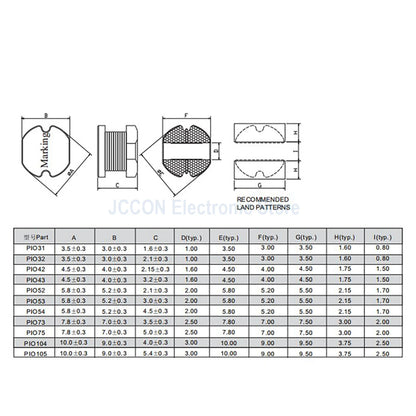 SMD Power Shielded Wirewound Inductor 3x3–8x8mm 1uH–47uH Surface Mount
