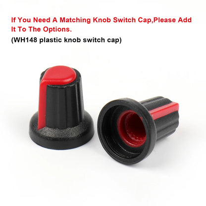 WH148 Dual Stereo Amplifier Potentiometer 1K–500KΩ 6-Pin 15mm Shaft