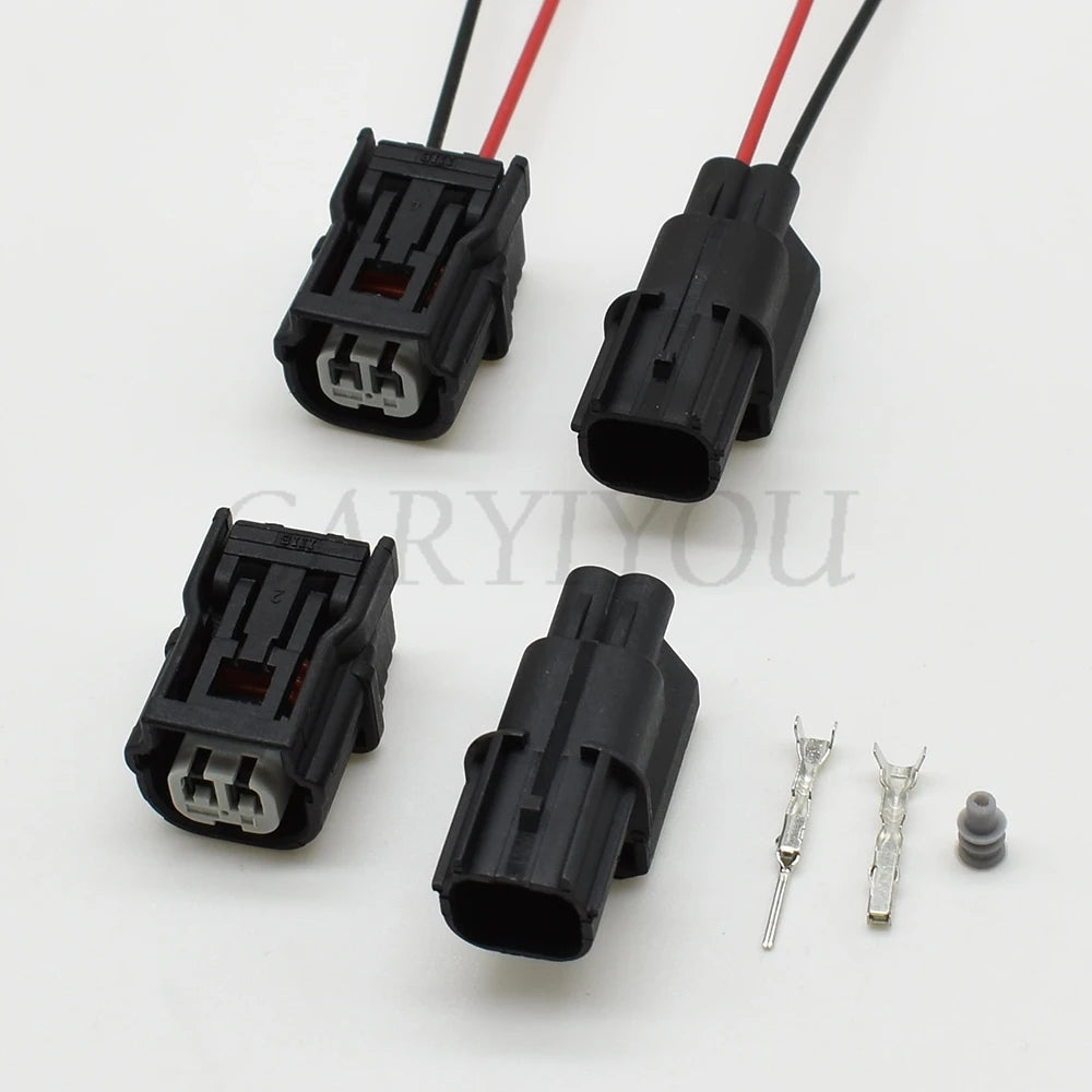 male female automotive connector for press switch and ignition coil electrical connections
