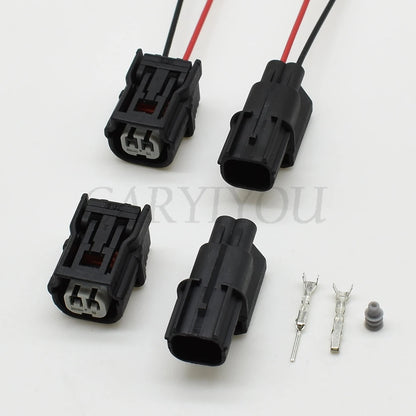 male female automotive connector for press switch and ignition coil electrical connections