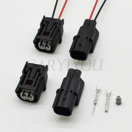 male female automotive connector for press switch and ignition coil electrical connections