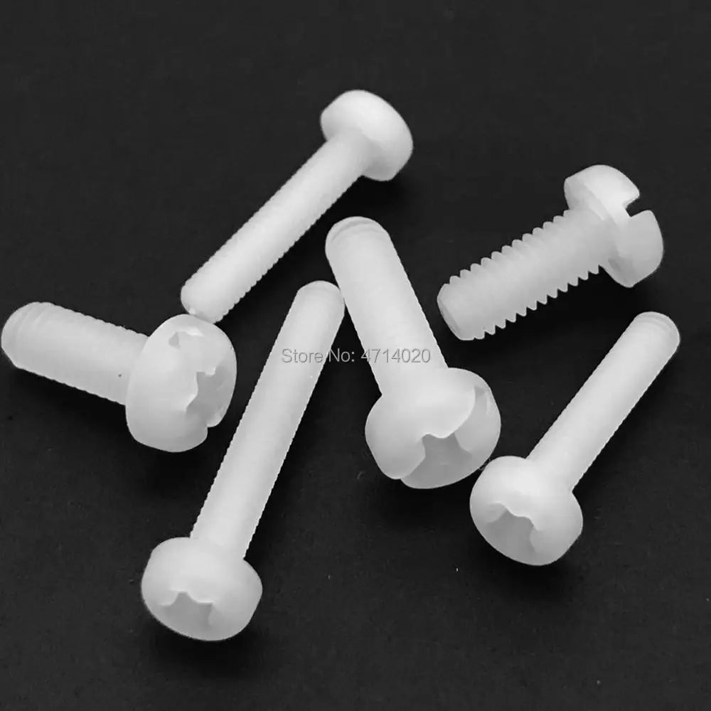Insulated_black_and_white_nylon_plastic_Phillips_pan_round_head_screw_bolt