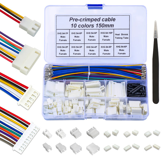 JST-XH_2.54_Connector_Kit_with_22AWG_Pre-Crimped_Cables_Overview