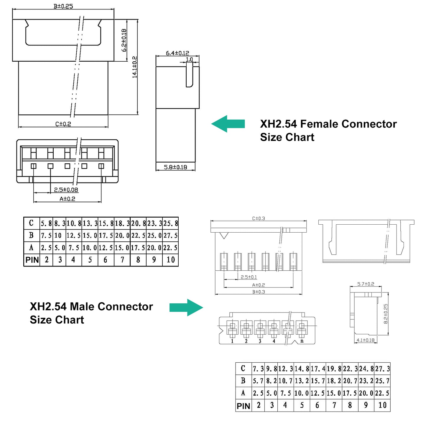 JST-XH_2.54_Extension_Cable_Male_to_Female