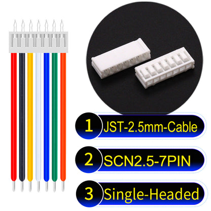 JST SCN2.5 7Pin single-headed cable, UL1007-certified, 2.5mm pitch, offering reliable signal transmission for electronic and industrial applications.