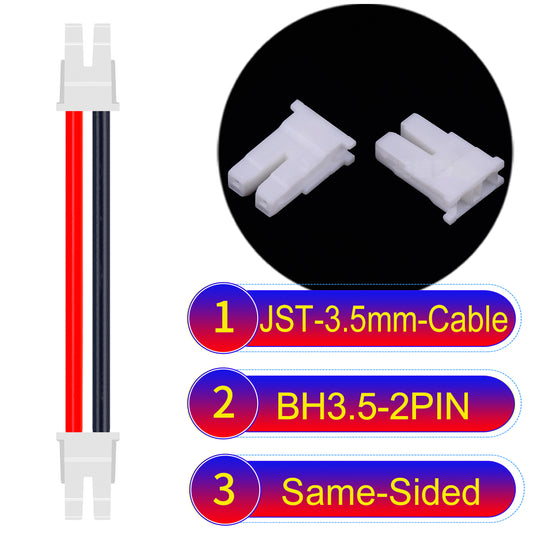 JST BH3.5 2-Pin male Same-Side-Head 3.5mm PVC Cable
