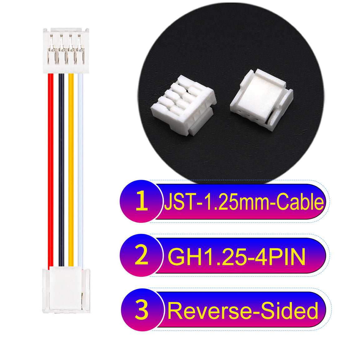 JST GH1.25mm 4Pin Reverse-Side-Head 28AWG UL1571 PVC Cable for reliable electrical connections.