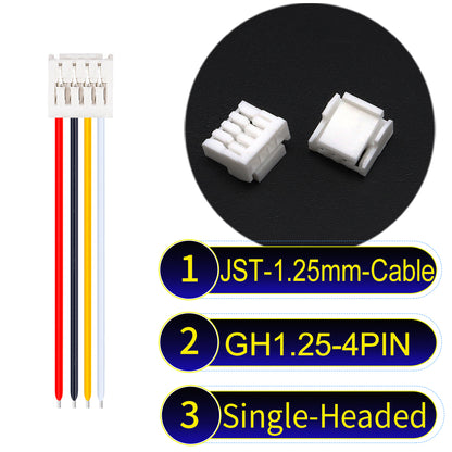 JST GH1.25mm 4Pin Single-Headed 28AWG UL1571 PVC Cable for reliable electrical connections.