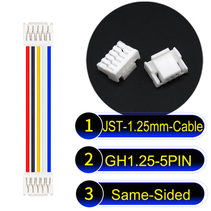 JST GH1.25mm 5Pin Same-Side-Head 28AWG UL1571 PVC Cable for reliable electrical connections.