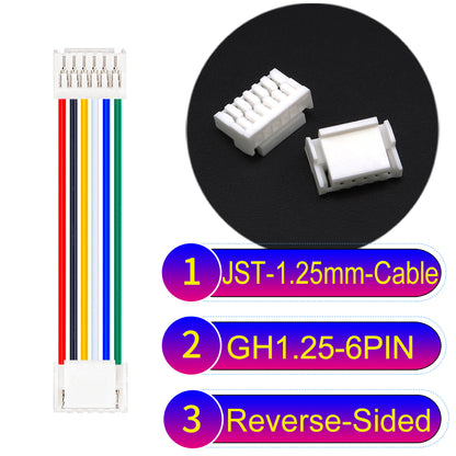JST GH1.25mm 6Pin Reverse-Side-Head 28AWG UL1571 PVC Cable for reliable electrical connections.