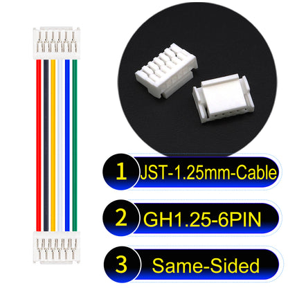 JST GH1.25mm 6Pin Same-Side-Head 28AWG UL1571 PVC Cable for reliable electrical connections.