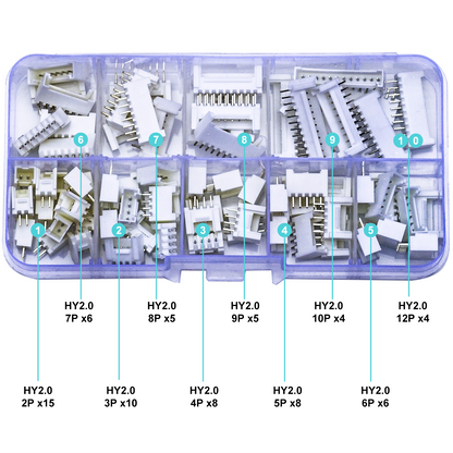 JST HY2.0 IC socket adapter showing pin alignment and connection details