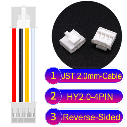 JST HY2.0mm 4Pin Reverse-Side-Head 22AWG UL1007 PVC Cable for reliable electrical connections.