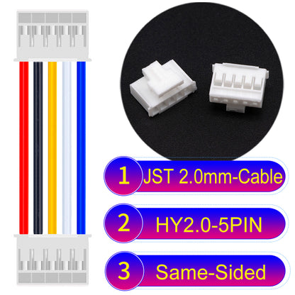 JST HY2.0mm 5Pin Same-Side-Head 22AWG UL1007 PVC Cable for reliable electrical connections.