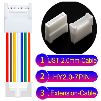 JST HY2.0mm 7Pin Male Female Extension 22AWG UL1007 PVC Cable for reliable electrical connections.