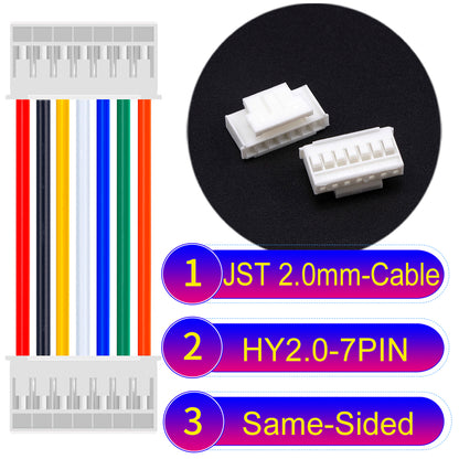 JST HY2.0mm 7Pin Same-Side-Head 22AWG UL1007 PVC Cable for reliable electrical connections.