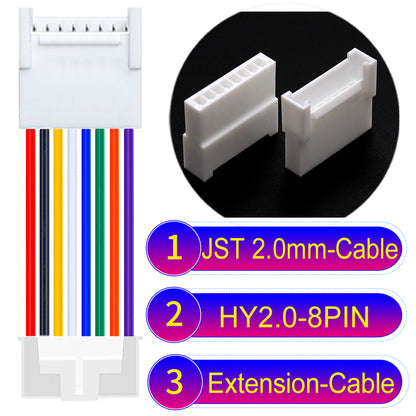 JST HY2.0mm 8Pin Male Female Extension 22AWG UL1007 PVC Cable for reliable electrical connections.