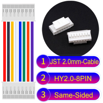 JST HY2.0mm 8Pin Same-Side-Head 22AWG UL1007 PVC Cable for reliable electrical connections.