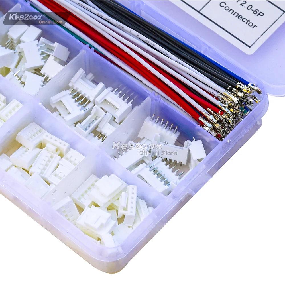 JST HY 2.0mm connector kit used in DIY electronics, LED lighting, and sensor connections