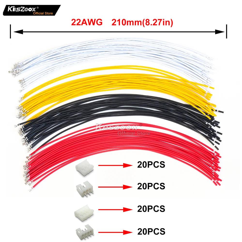 JST PH2.0 3P/4P 22AWG Terminal Wire Kit-6