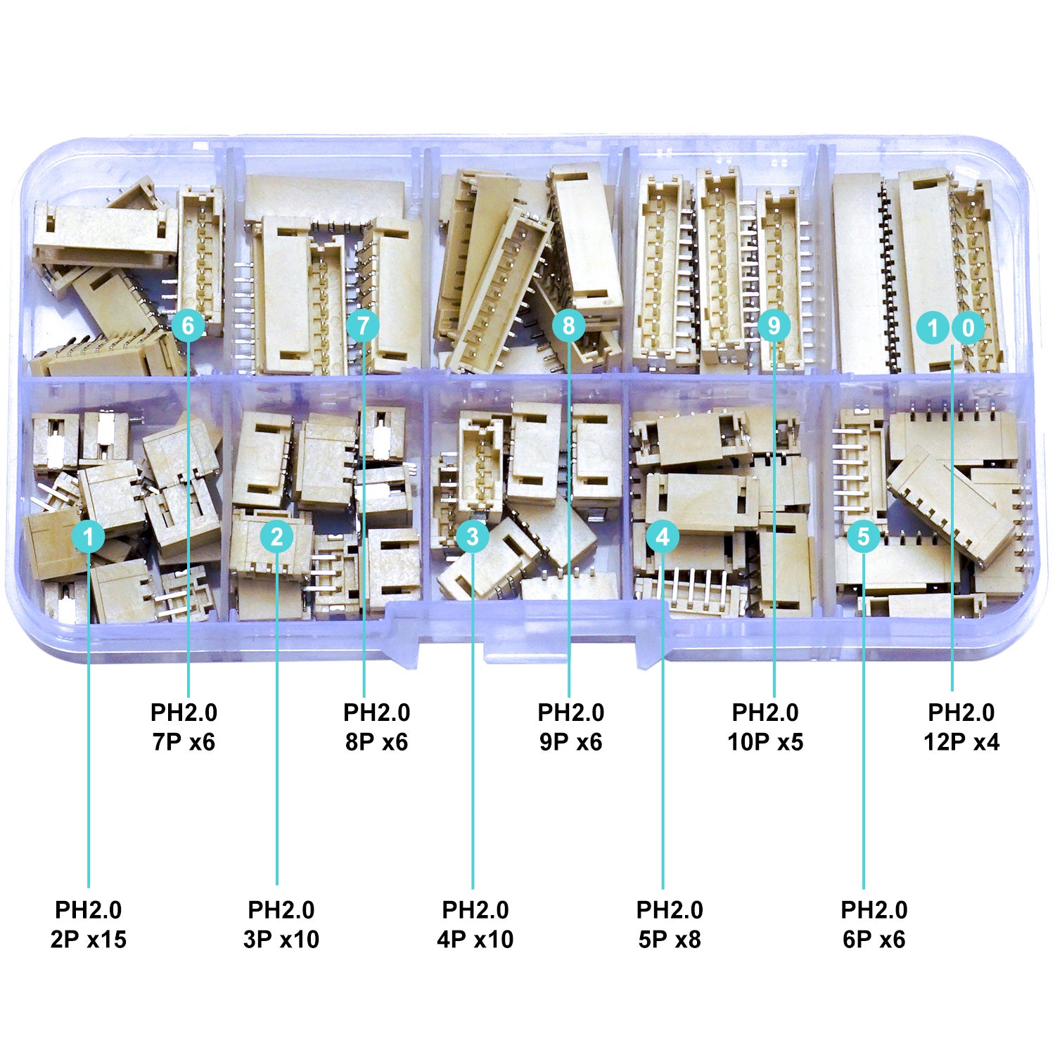 JST_PH2.0mm_Pitch_SMT_Vertical_Connectors_Kit