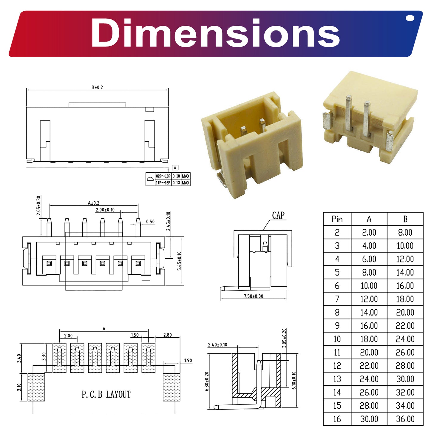 JST_PH2.0mm_SMT_Vertical_Header_Kit_for_Electronics_Assembly