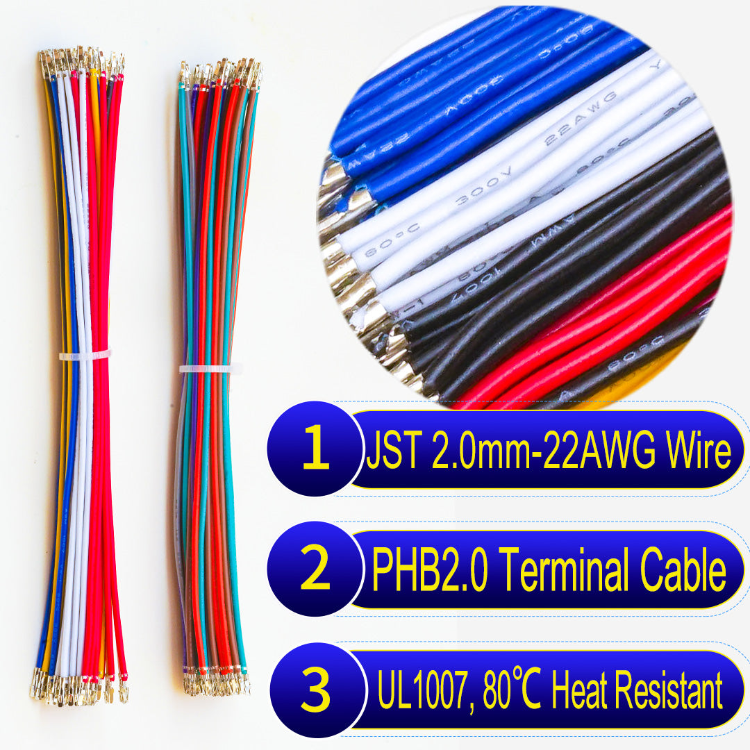 JST_PHB_locking_2.0mm_terminal_cable_with_22AWG_UL1007_PVC_wire
