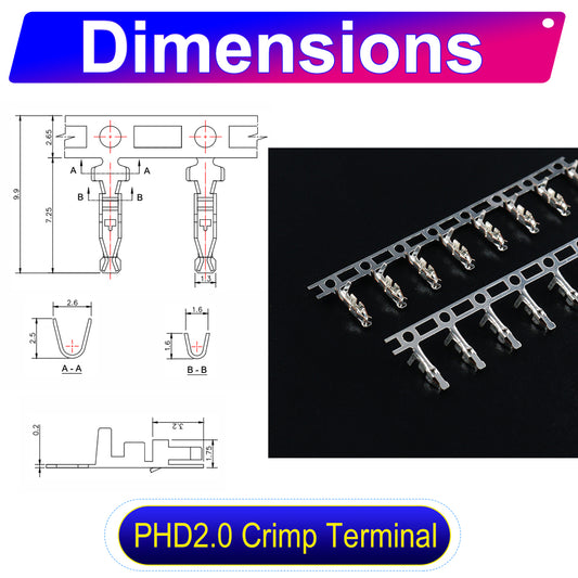 JST PHD 2.0mm UL1007 wire