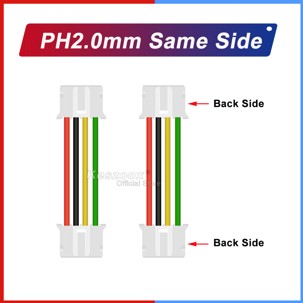 JST PH 2.0mm 2-pin cable connector both sided-4