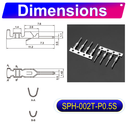 JST PH 2.0mm male-female extension pre-crimped terminal cable