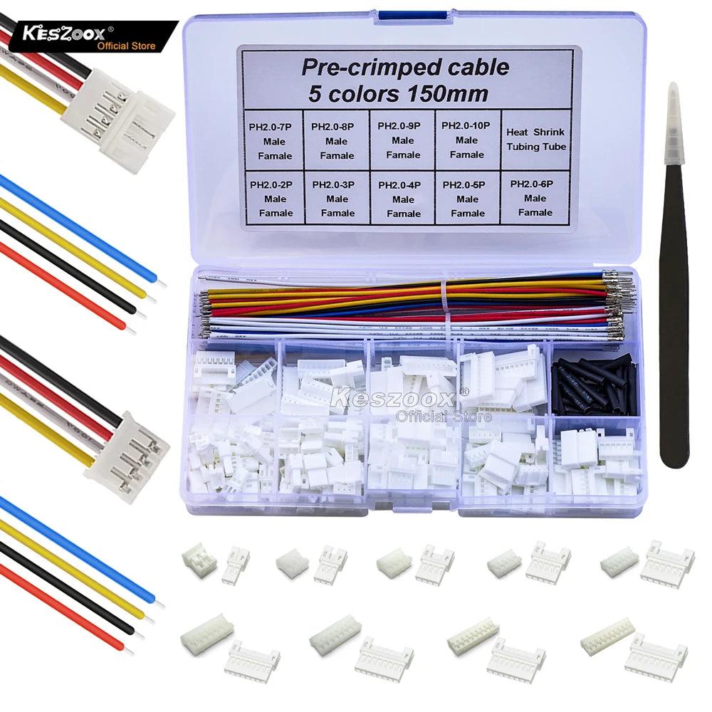 JST PH Header 22AWG Cable Connector Kit