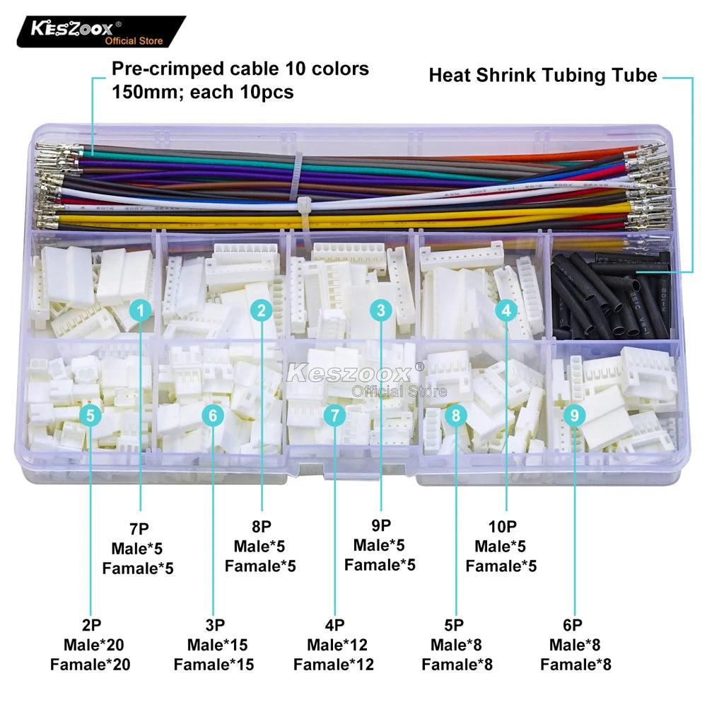 JST PH Male/Female Housing 22AWG Cable Connector Kit-1