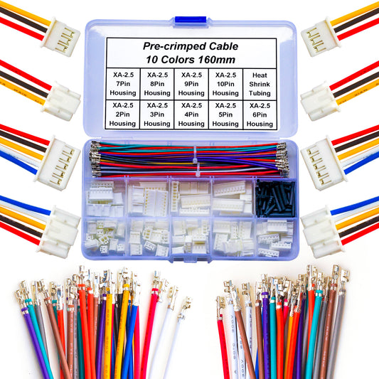 JST_XA_2.5_Connector_Kit_with_22AWG_Pre-Crimped_Wires_Full_Set