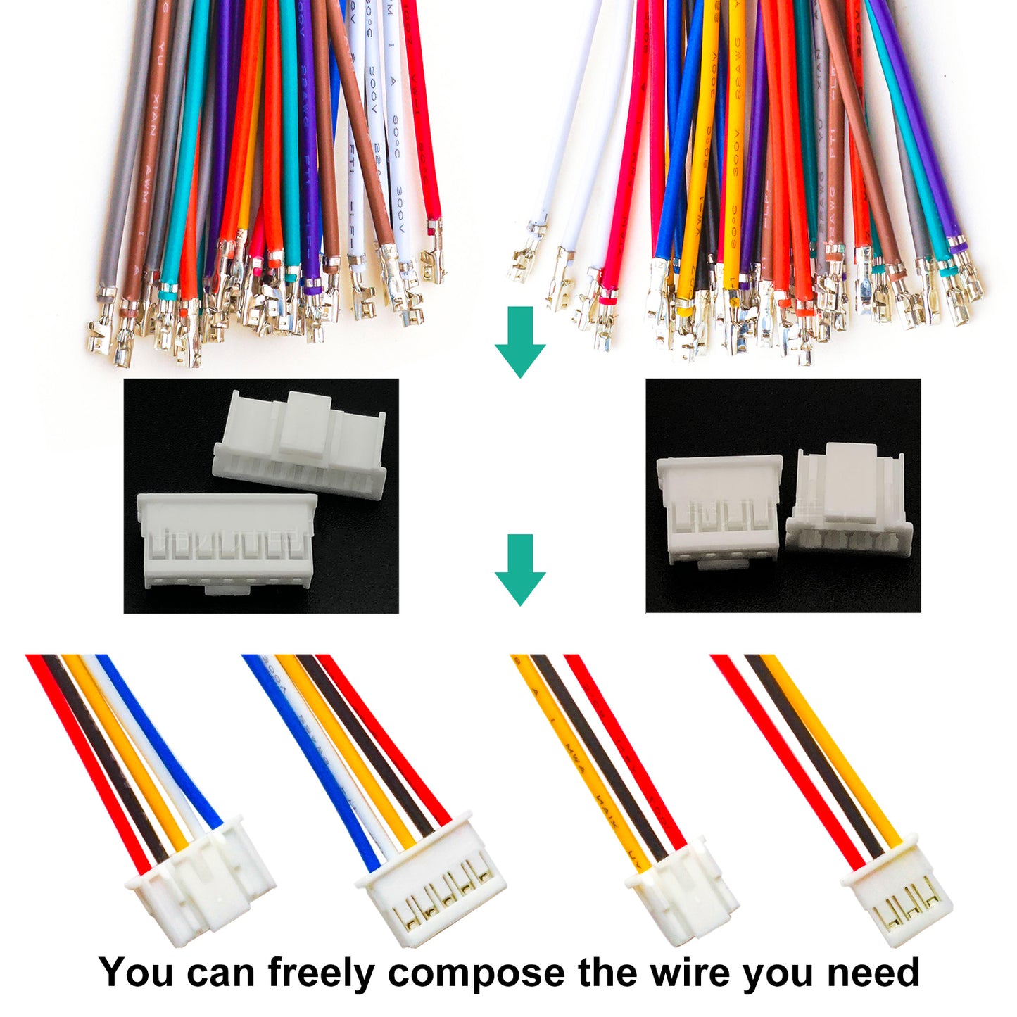 JST_XA_2.5_Connector_Kit_with_Pre-Crimped_Wires_for_Electronic_Projects