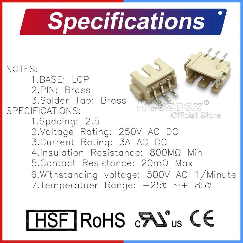 JST XH2.54 Connector SMT Horizontal Socket-1