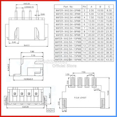 JST XH2.54 Connector SMT Horizontal Socket-2