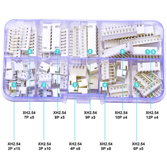 JST_XH2.5mm_DIP_Right_Angle_Header_Connectors_Kit_2-12Pin