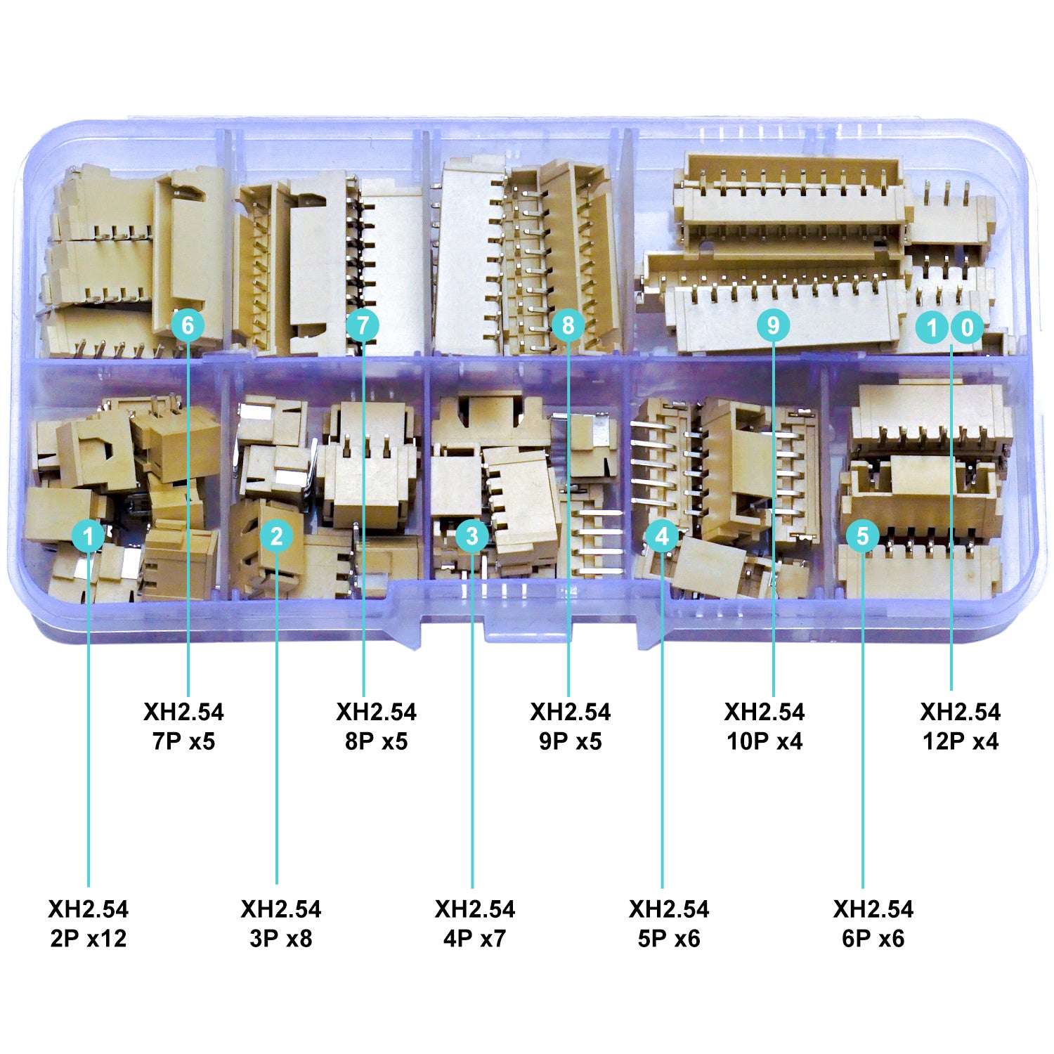 High-quality JST XH2.5mm SMT vertical connectors offering secure wire-to-board connections in multiple pin counts