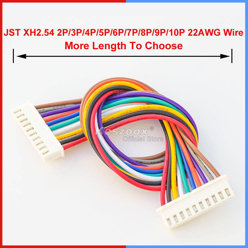 JST XH 2.54mm 10-pin cable connector both sided-3