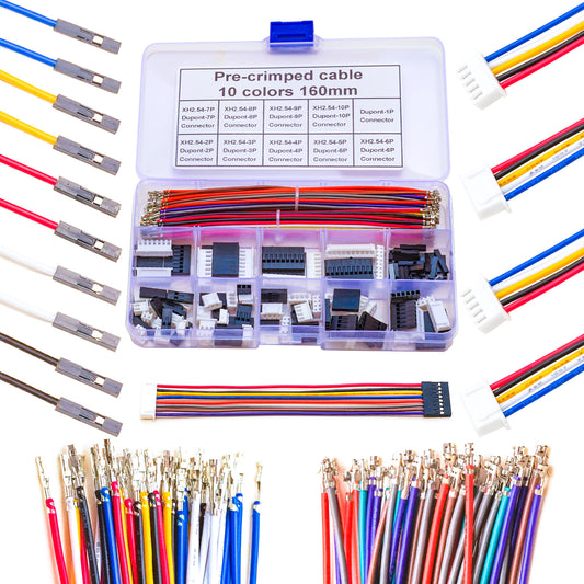 JST_XH_to_Dupont_Connector_Kit_with_22AWG_Pre-Crimped_Wires_Full_Set