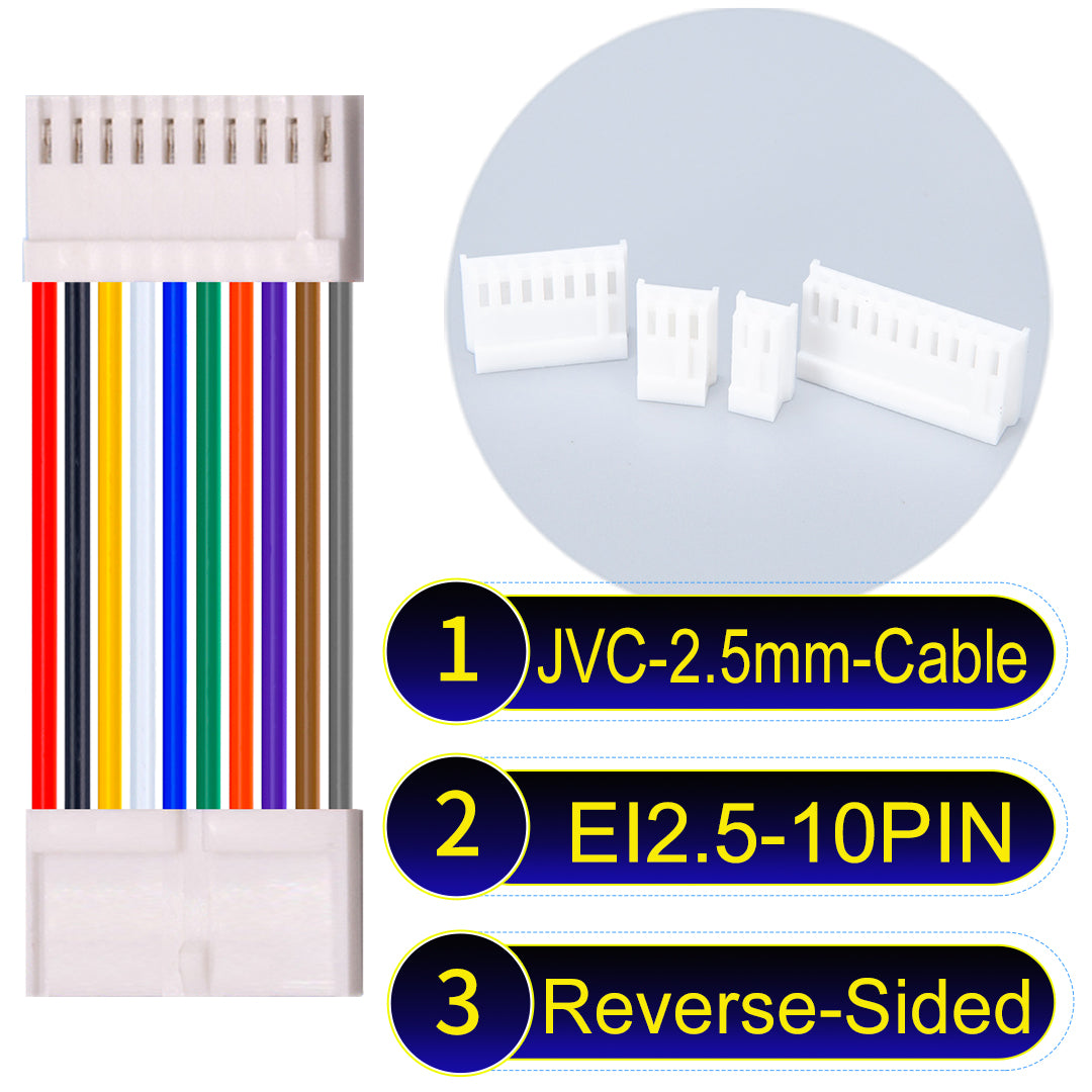 JVC_EI2.5mm_10Pin_Reverse-Side-Head_22AWG_PVC_Cable
