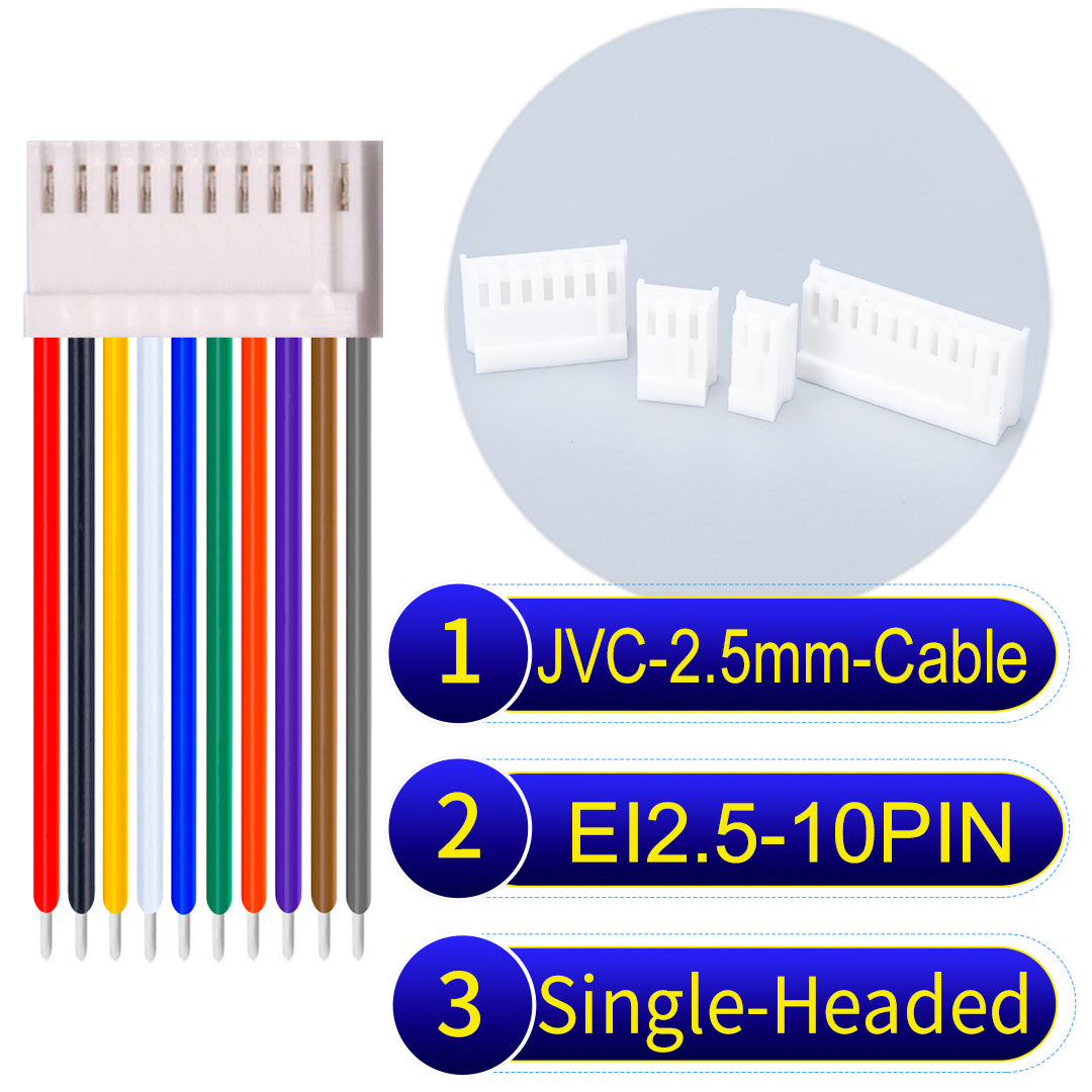 JVC_EI2.5mm_10Pin_Single-Headed_22AWG_PVC_Cable