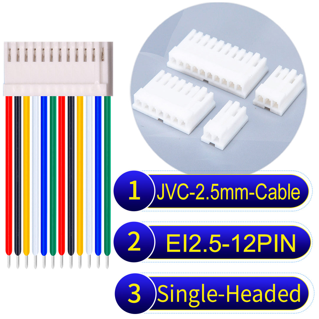 JVC_EI2.5mm_12Pin_Single-Headed_22AWG_PVC_Cable